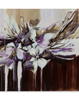 Wendy Martin Fine Art Painting on Panel Ananda Floral Violet and Chocolate