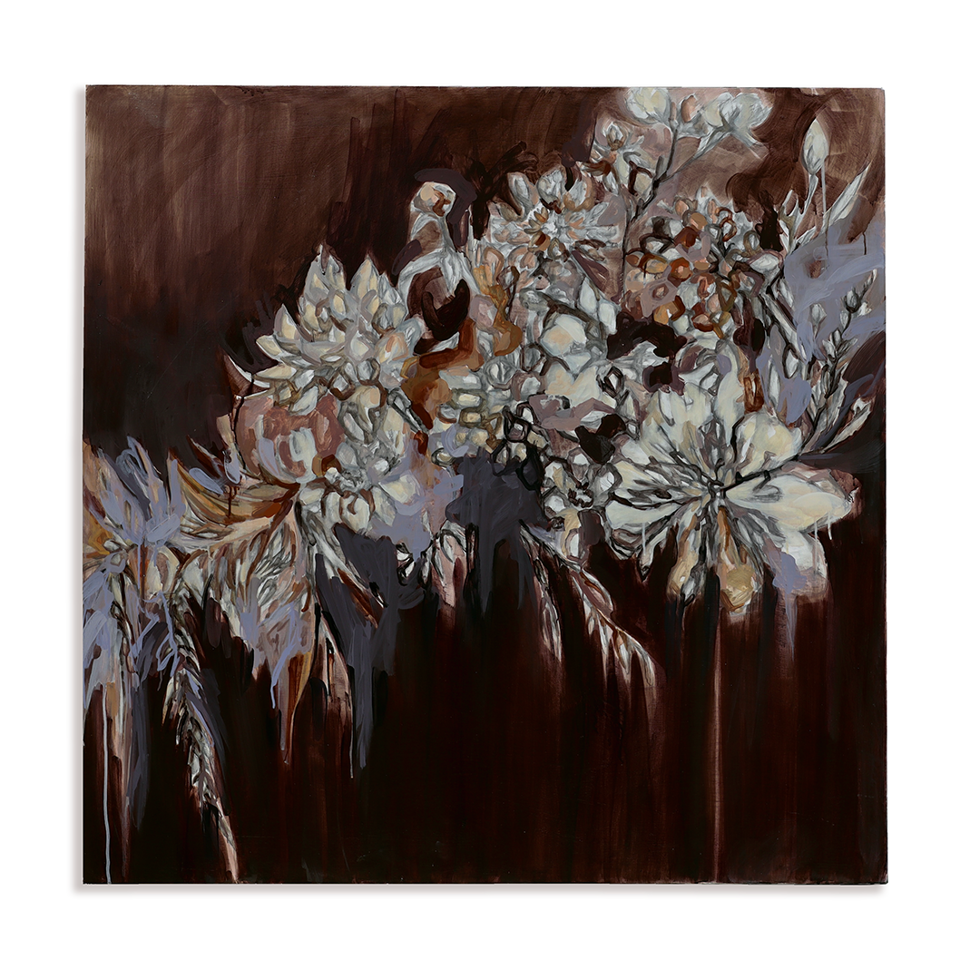 Wendy Martin Fine Art on Panel - Ananda Floral in Merlot
