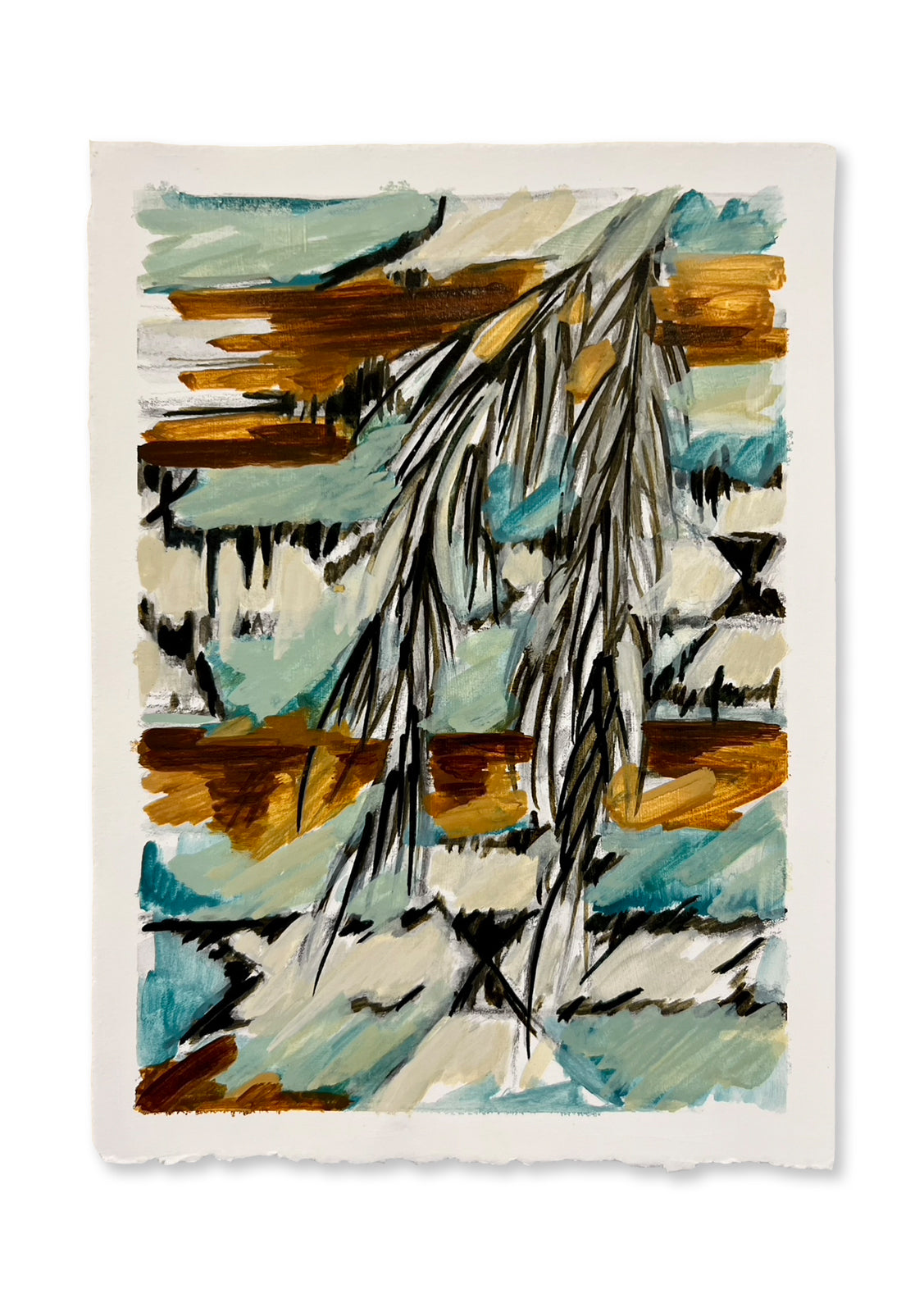 works on paper - feather art -wendy martin art 