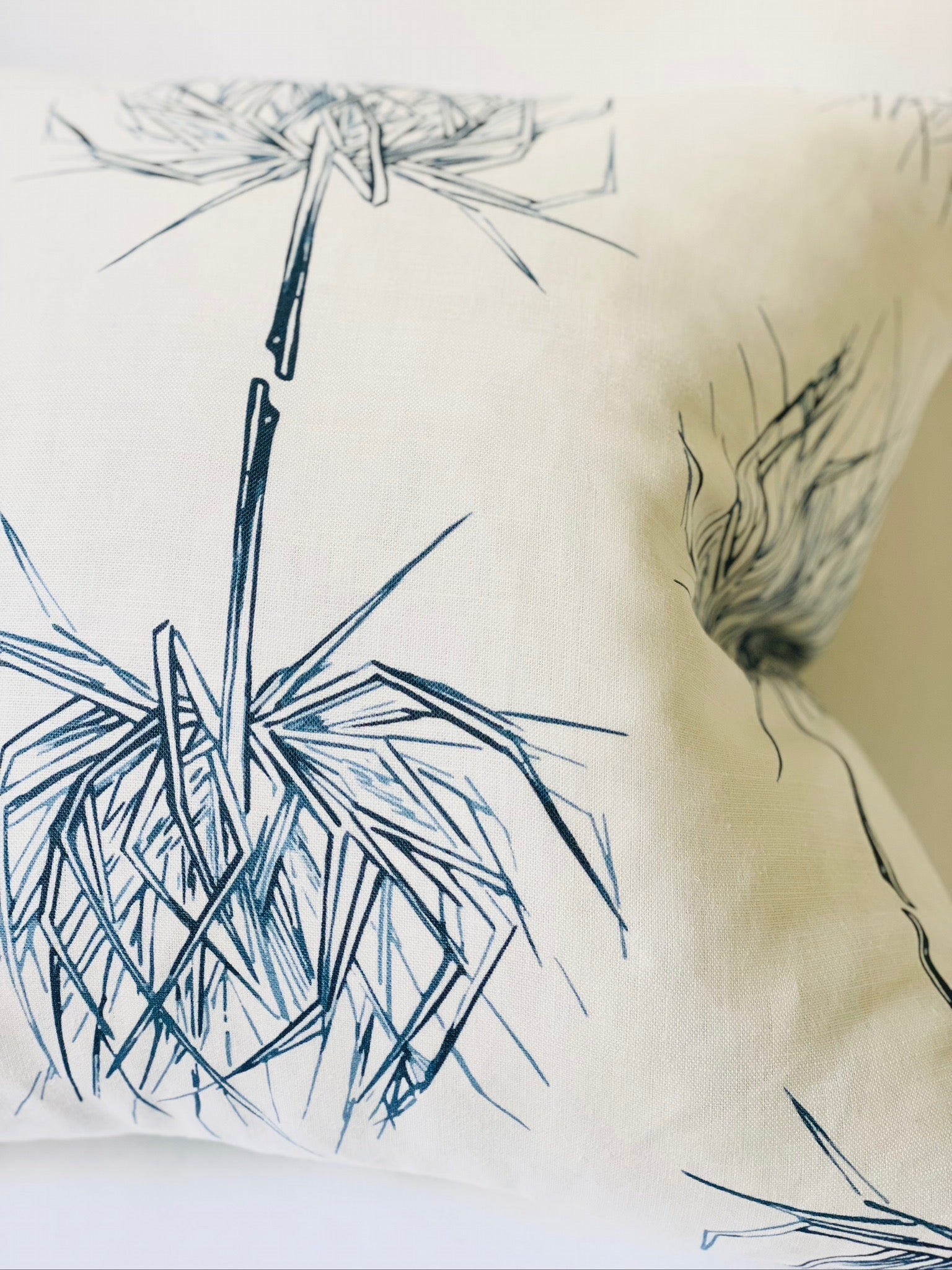 PALM Pillow | Indigo on Oyster