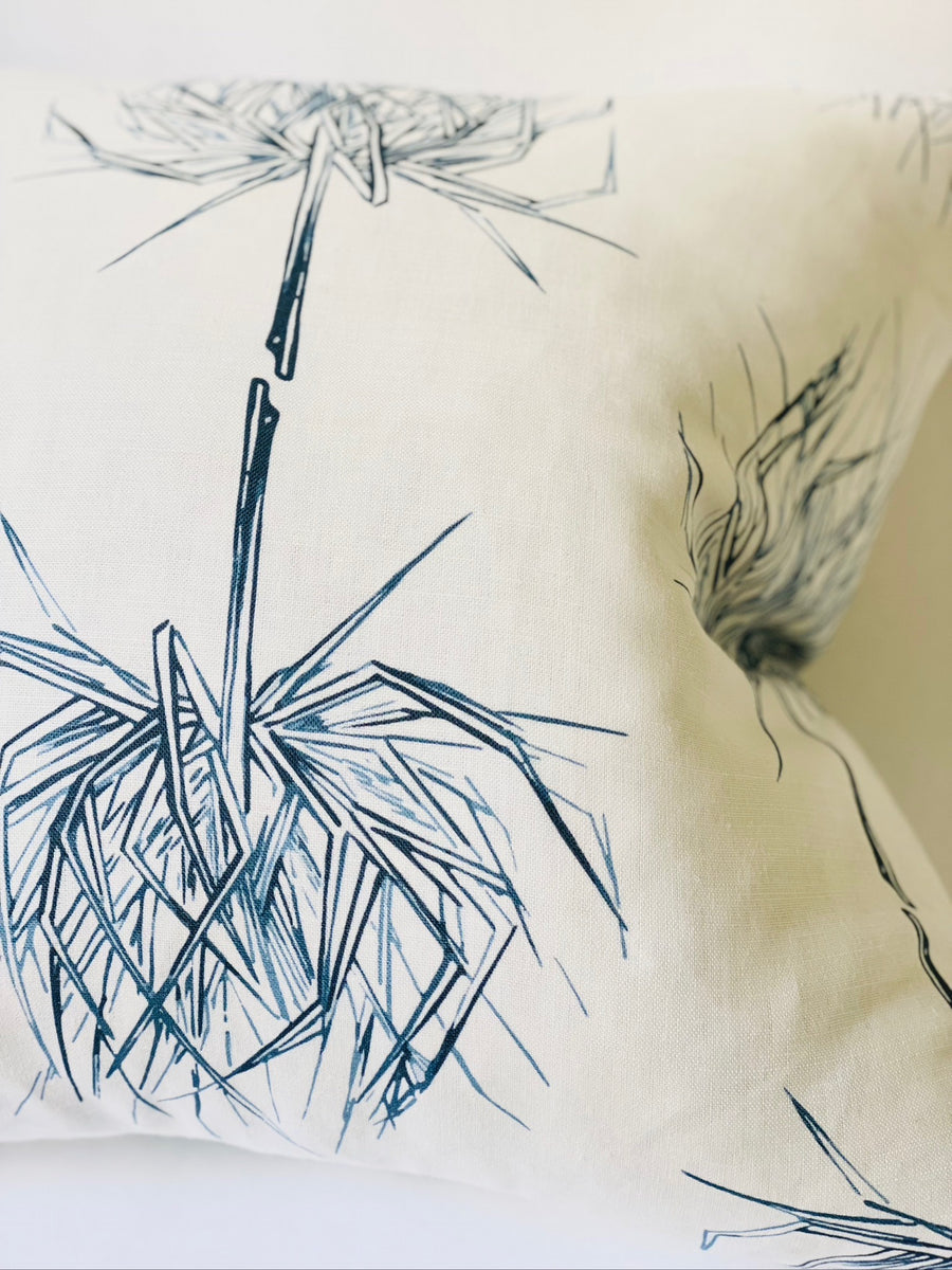 PALM Pillow | Indigo on Oyster
