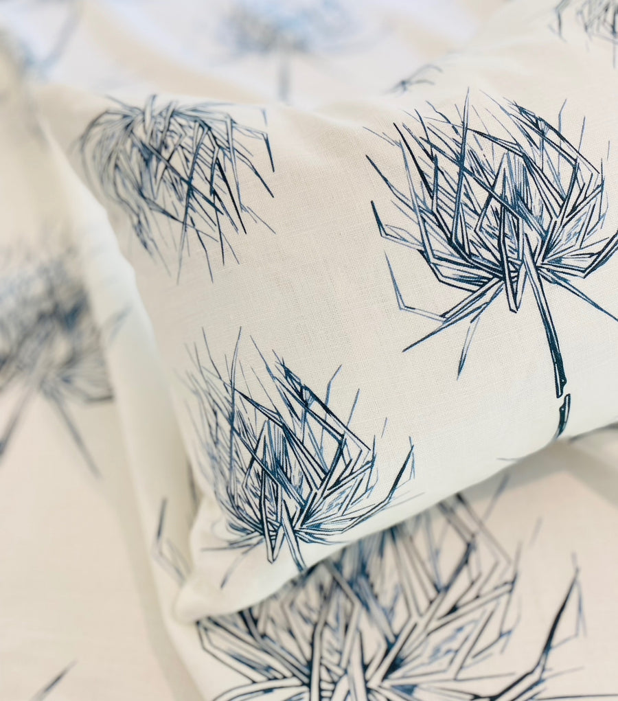PALM PETITE Pillow | Indigo on Oyster