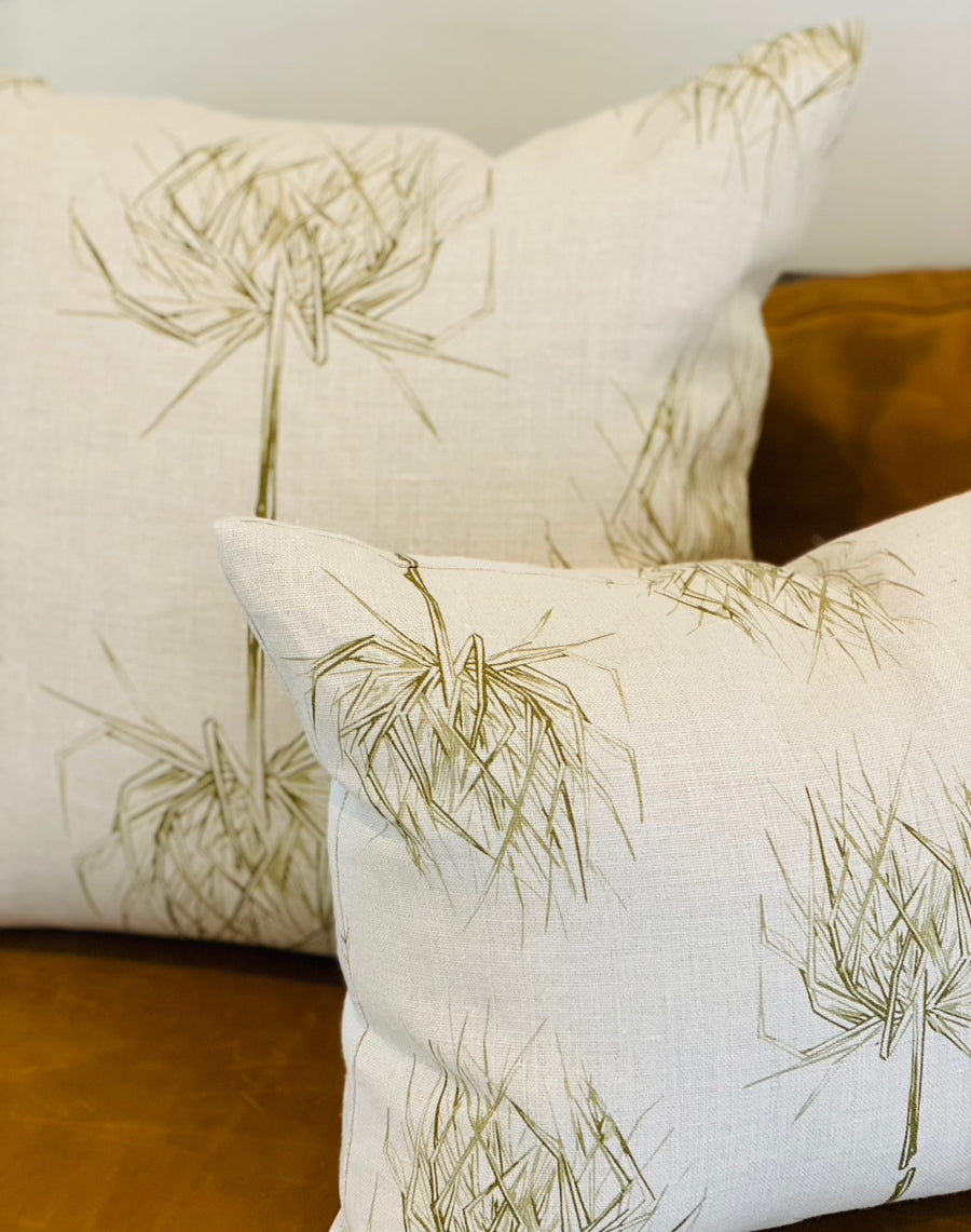 PALM Pillow | Olive on Natural