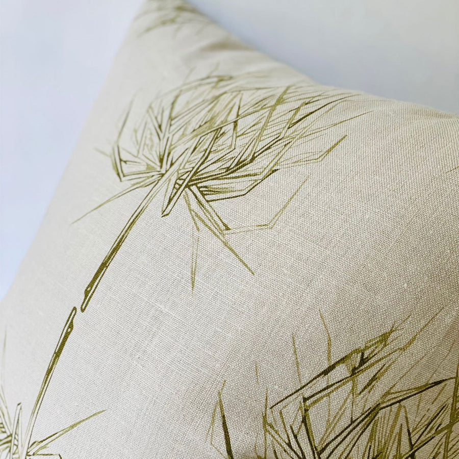 PALM Pillow | Olive on Natural